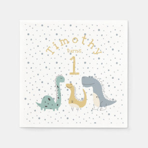 Niedliche Pasteldinosaurier zum Geburtstag Serviette
