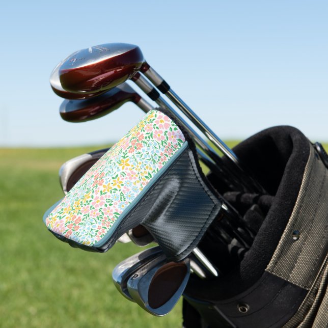 Niedliche Pastelgarten Blume Muster Golf Headcover (In Situ)