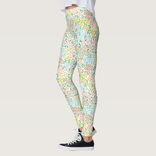 Niedliche Pastelgarten Blume Muster Leggings
