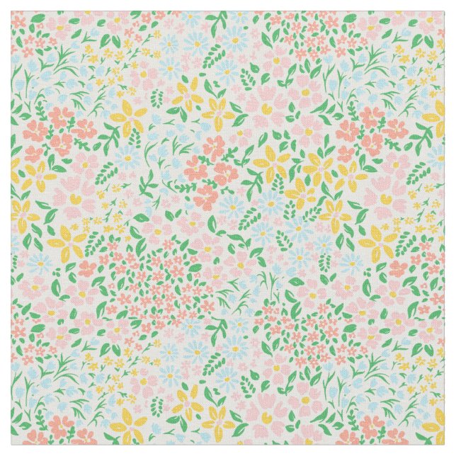 Niedliche Pastelgarten Blume Muster Stoff (Nahaufnahme)