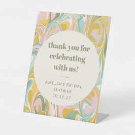 Niedliche Pastell Abstraktes Brautparty dank Sockelschild