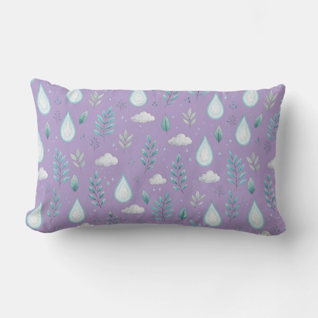 Niedliche Pastell Cloud Pattern Throw Pillow" Lendenkissen (Vorderseite)