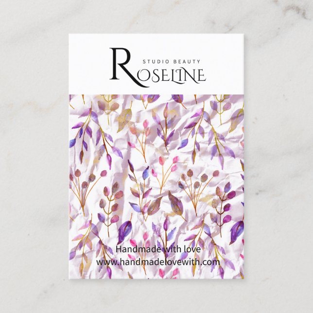 Niedliche Pastell-Frühling Lila Blume Vorleuchtung Visitenkarte (Vorderseite)