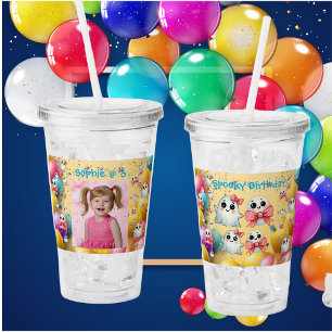 Niedliche Pastell Ghost Acrylic Tumbler Geburtstag Acryltrinkbecher