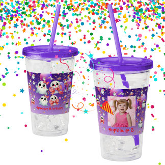 Niedliche Pastell Ghost Acrylic Tumbler Geburtstag Acryltrinkbecher