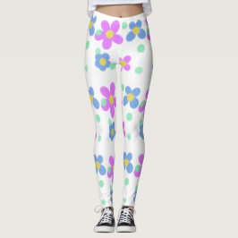 Niedliche Pastell Große Blume Leggings drucken