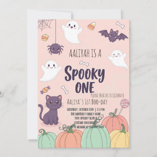 Niedliche Pastell Halloween Einladungskarte   Spoo Einladung