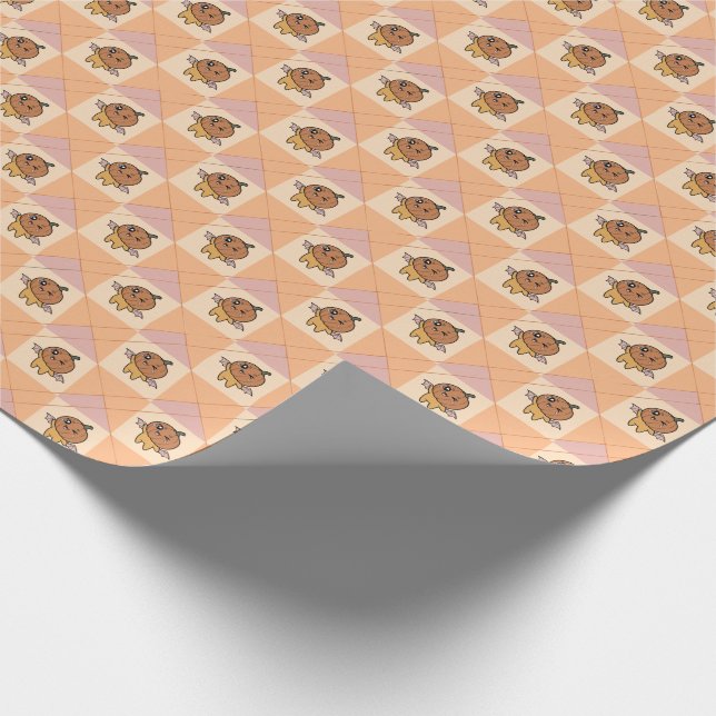 Niedliche Pastell Halloween Pumpkin Bat Pattern Geschenkpapier (Ecke)