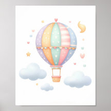 Niedliche Pastell Hot Air Ballon