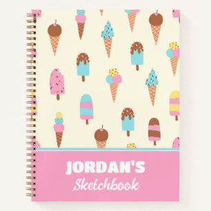 Niedliche Pastell Ice Creme Süßigkeiten Kindersk Notizbuch