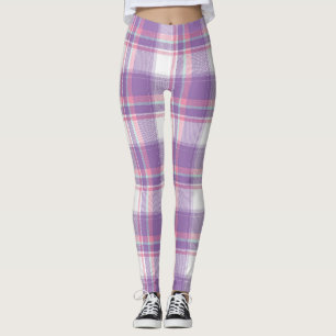 Niedliche Pastell Kariert Print Leggings