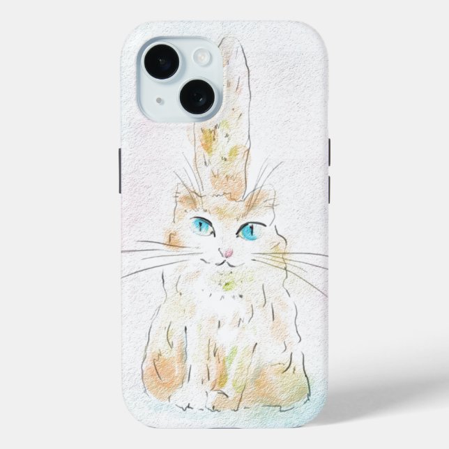 Niedliche Pastell-Katze Case-Mate iPhone Hülle (Rückseite)