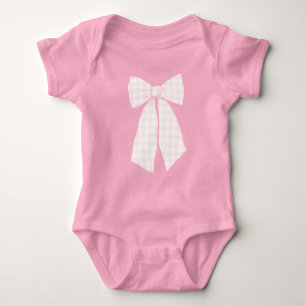 Niedliche Pastell Ribbon Bow Pink Baby Strampler