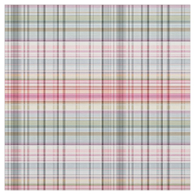 Niedliche Pastell Rosa Blauer Retro Tartan Kariert Stoff (Muster)
