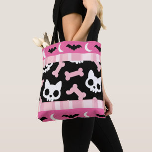 Niedliche Pastelle Goth Halloween Katze & Bat