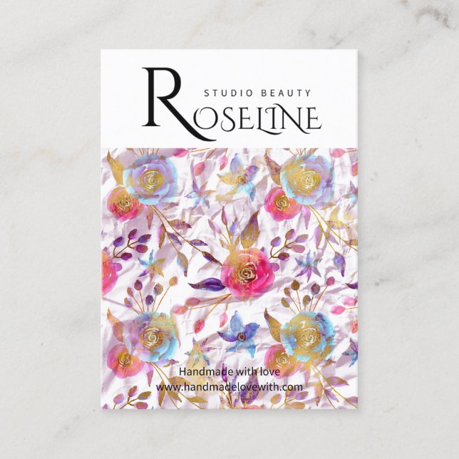 Niedliche Pastellfarbe lila Blume Ofenanzeige Visitenkarte (Vorderseite)