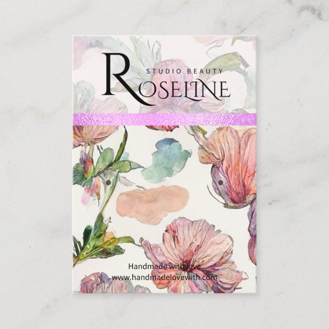 Niedliche Pastellfarbe lila Blume Ofenanzeige Visitenkarte (Vorderseite)