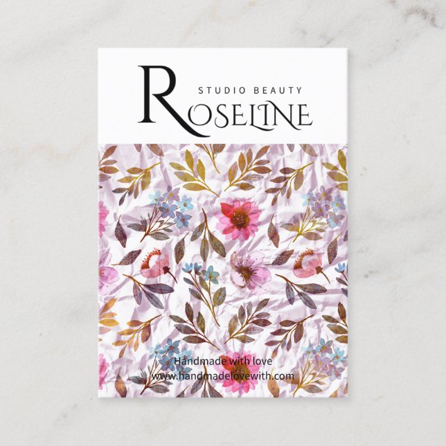 Niedliche Pastellfarbe lila Blume Ofenanzeige Visitenkarte (Vorderseite)