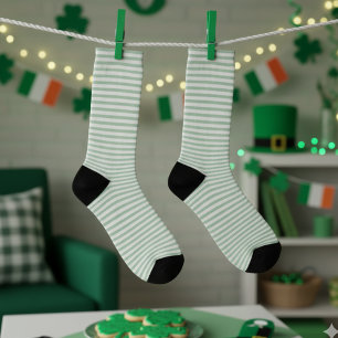 Niedliche Pastellfarben, grün und weiß Streifen Socken