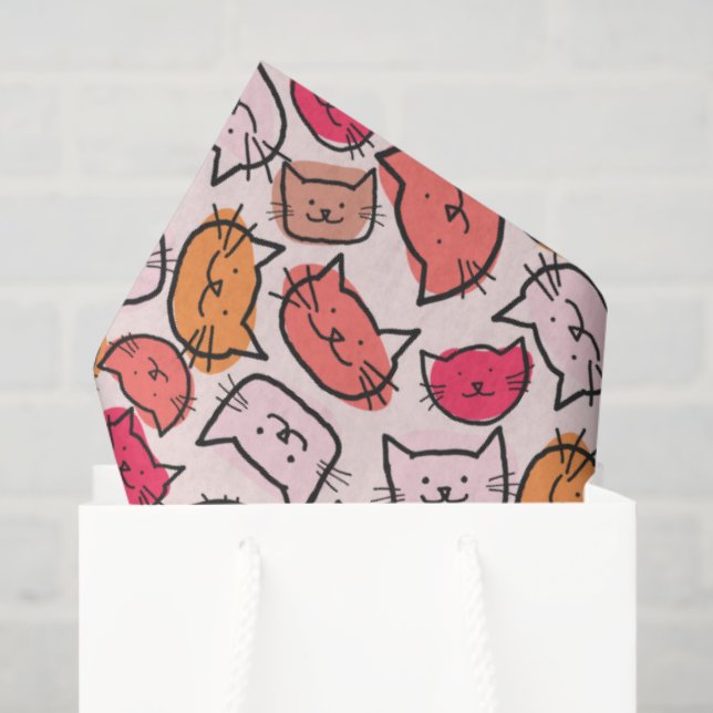 Niedliche Pastellfarben, heißrosa und orangefarben Seidenpapier (Geschenktüte)