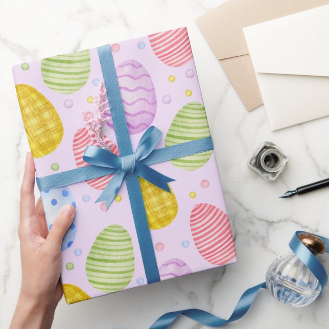 Niedliche Pastellfarben Ostereier Geschenkpapier (Schenken)