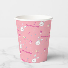 Niedliche Pastellfarben Ostern Bunny Floral Pappbecher