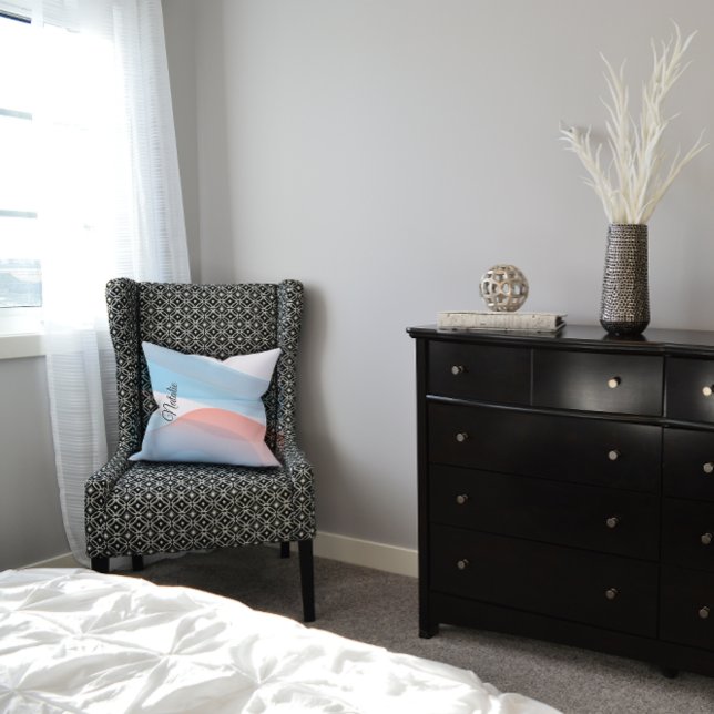 Niedliche pastellfarbene blaue Korallenbezeichnung Kissen (Von Creator hochgeladen)