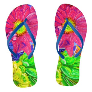 Niedliche pastellfarbene Blume Flip Flops