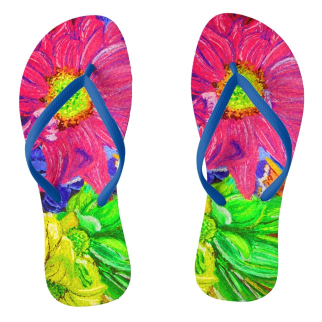 Niedliche pastellfarbene Blume Flip Flops (Fußbett)