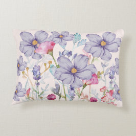 Niedliche pastellfarbene Blume gürtlich Pink Dekokissen