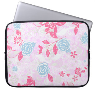 Niedliche pastellfarbene Blumenmuster Laptopschutzhülle