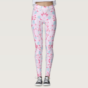 Niedliche pastellfarbene Blumenmuster Leggings