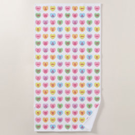 Niedliche, pastellfarbene Konversationsmuster Strandtuch