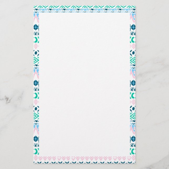 Niedliche pastellfarbene Kunstmuster Briefpapier (Vorderseite)