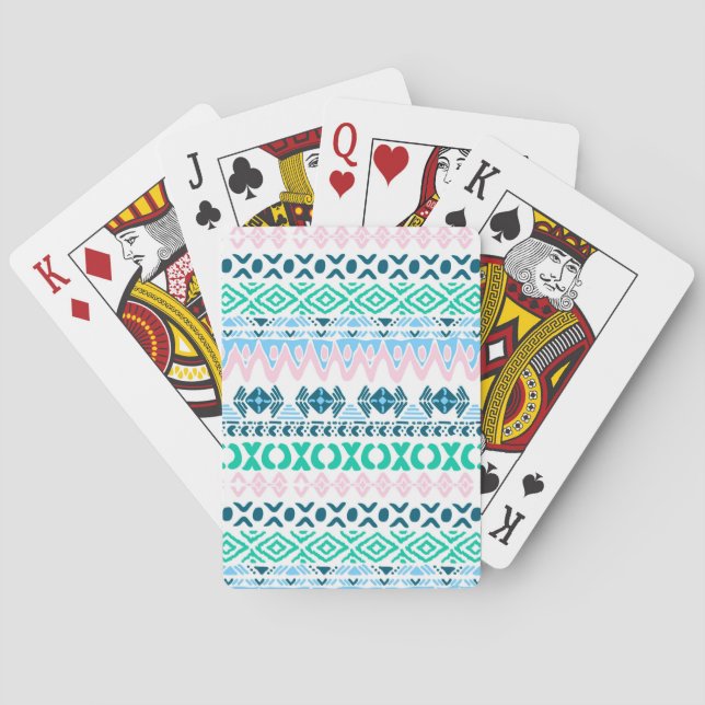 Niedliche pastellfarbene Kunstmuster Spielkarten (Rückseite)