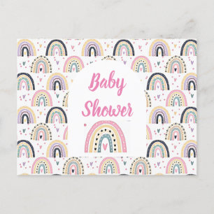 Niedliche pastellfarbene Regenbogen Babydusche Pos Postkarte