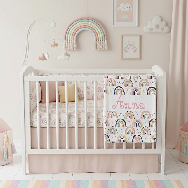 Niedliche pastellfarbene Regenbogen personalisiert Fleecedecke (Von Creator hochgeladen)