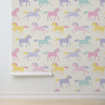 Niedliche Pastellpferde auf Creme