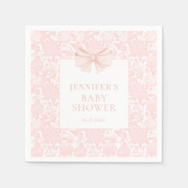 Niedliche pastellrosa Bugbrust Boho Babydusche Serviette