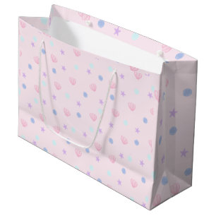Niedliche Pastellrosa Muscheln Seesterne und Perle Große Geschenktüte