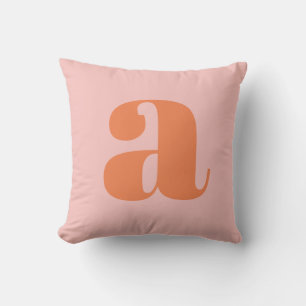 Niedliche Pastellrosa Orange Retro Lettern Kissen