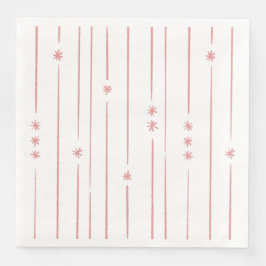 Niedliche Pastellrosa Streifen und Sternstaub Serviette