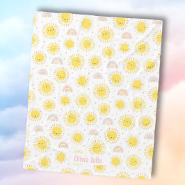 Niedliche Pastellsonnenschirme, Regenbogen und -he Fleecedecke