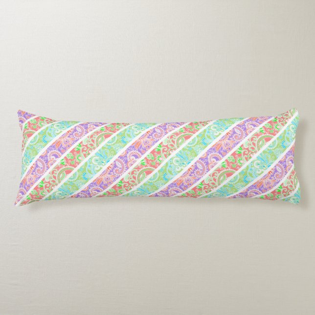 Niedliche Pastellstreifen für Blume Seitenschläferkissen (Vorderseite)
