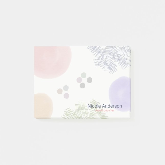 Niedliche Pastete Abstrakt Brush Stroke Post-it Klebezettel (Vorderseite)