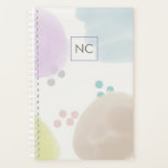 Niedliche Pastete Abstrakt Pinselstriche Monogramm Planer<br><div class="desc">Niedliche Pastel Abstrakt Brush Schlagt Monogram Planner.</div>