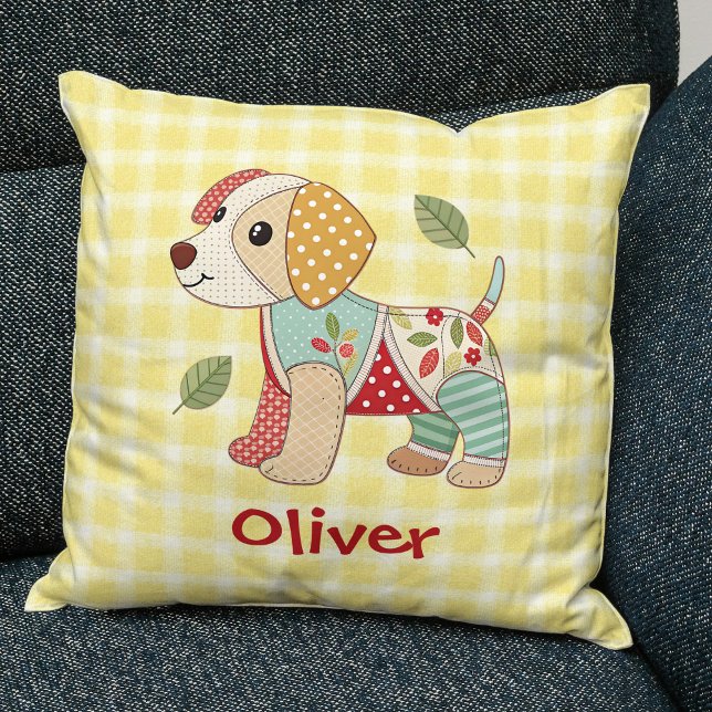 Niedliche Patchwork-Welpe Kissen (Von Creator hochgeladen)