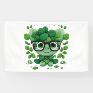 niedliche Patricks Tag niedliches Kleeblatt, in de Banner