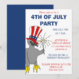 Niedliche Patriotische Adler Custom 4. Juli Party Einladung