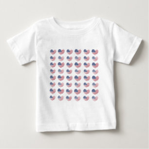 Niedliche patriotische amerikanische Flagge Rustik Baby T-shirt